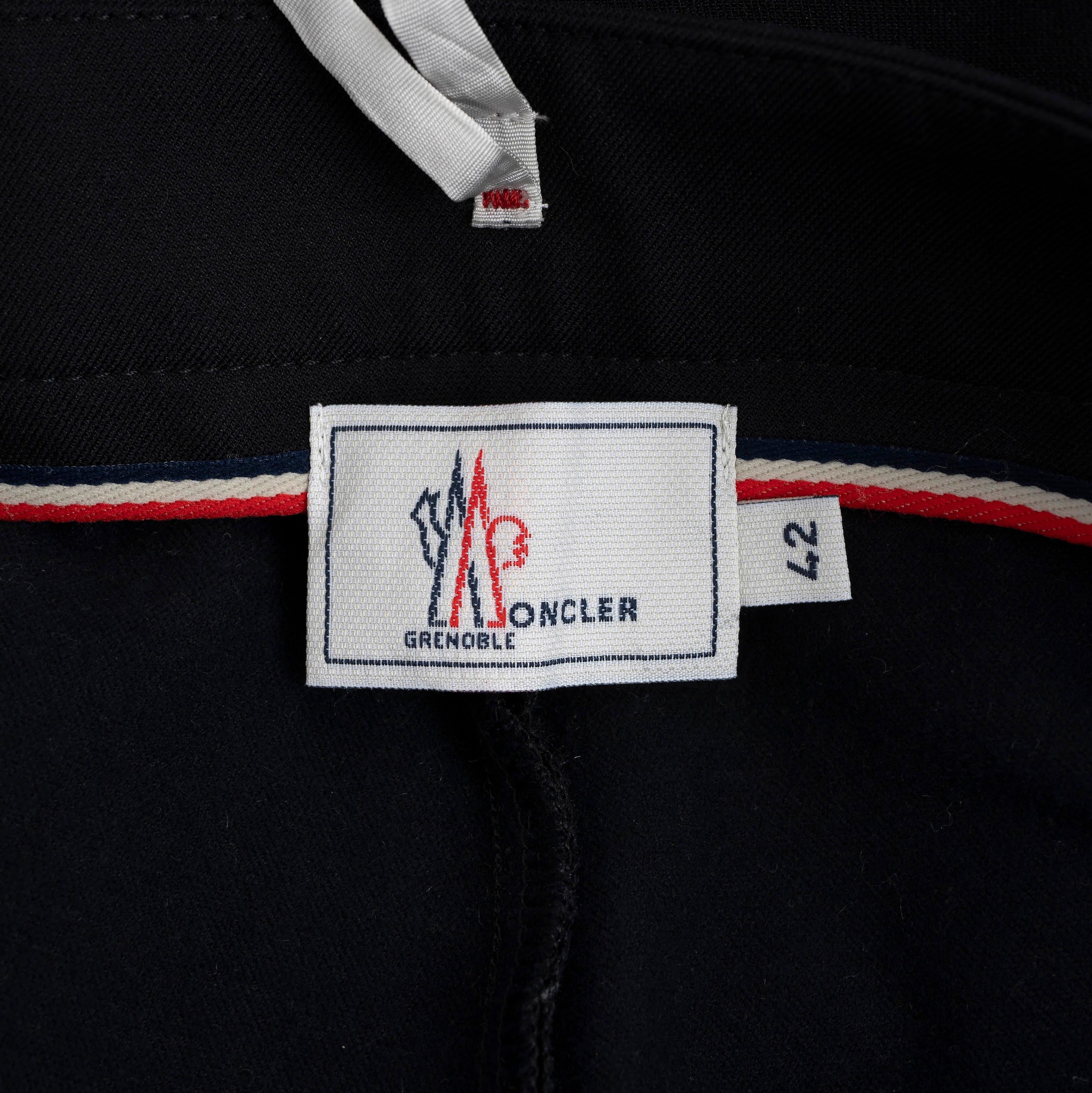 Donna Moncler Grenoble nero in nylon SPORTIVO STIRRUP SKI Pants 42 M. in vendita