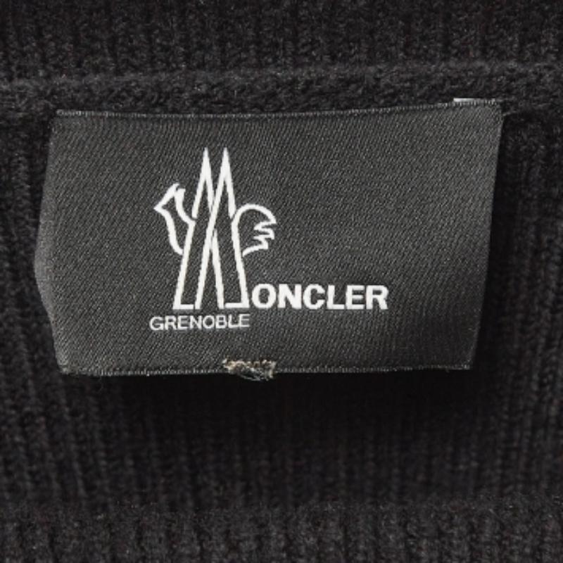 Moncler Grenoble Schwarz Wollmischung Strickpullover mit Rollkragen L im Zustand „Gut“ im Angebot in Dubai, Al Qouz 2