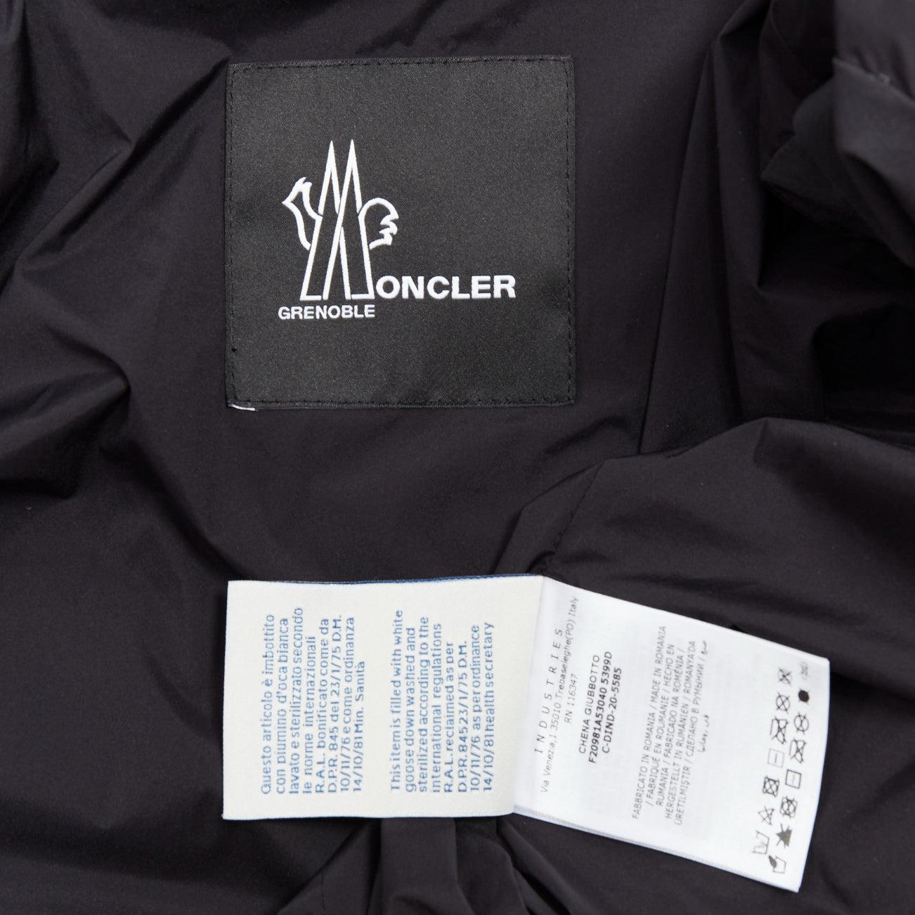 Moncler Grenoble Chena Giubbotto nero con giacca a vento aderente Sz2 M. in vendita 4