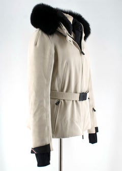 Moncler Grenoble Creme Down Coat w/ Fur Hood XS 4