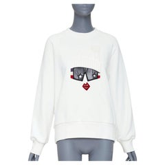 MONCLER GRENOBLE Maglia Girocollo white padded face ski goggle sweatshirt S