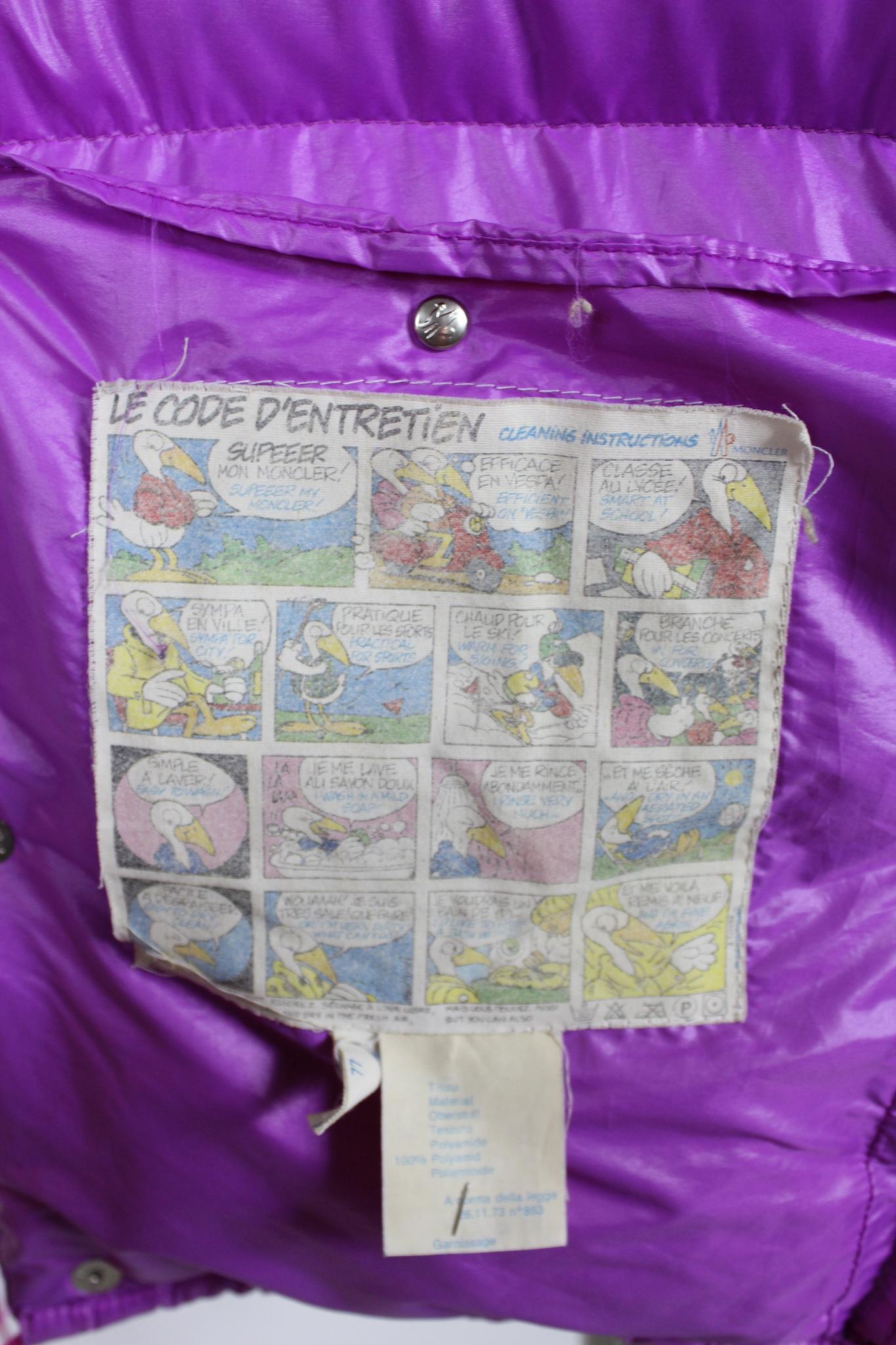 Moncler Grenoble Pink Goose Down Jacket 1980s Puffer Coat Vintage For Sale 7