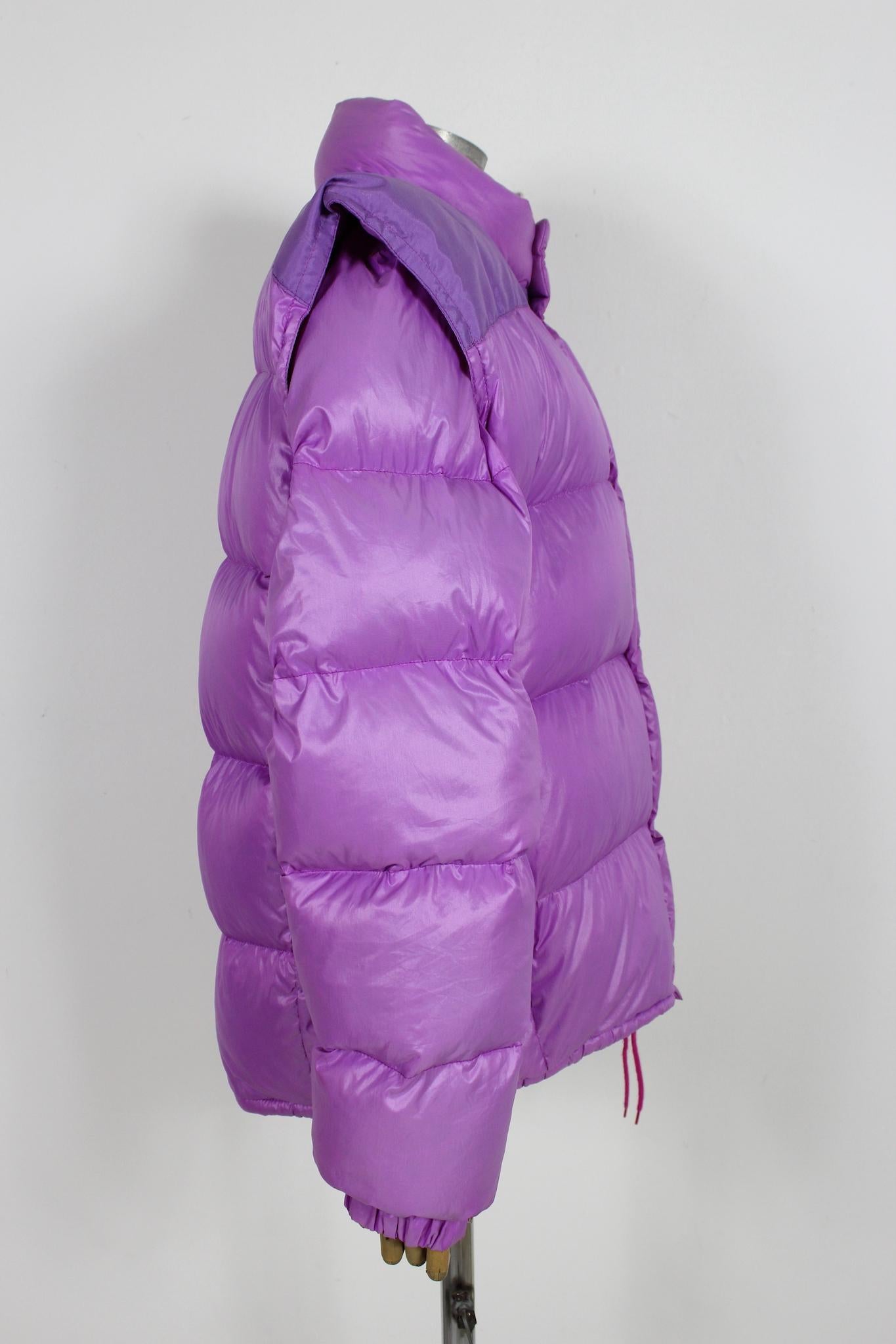 Moncler Grenoble Pink Goose Down Jacket 1980s Puffer Coat Vintage In Good Condition For Sale In Brindisi, Bt
