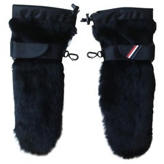 Moncler Grenoble Rabbit-Fur Trimmed Ski Gloves