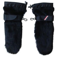 Moncler Grenoble Rabbit-Fur Trimmed Ski Gloves 