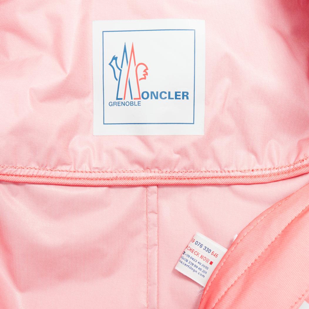 MONCLER Grenoble red oversized hood nylon windbreaker coat Sz0 For Sale 4