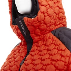 MONCLER Grenoble Soubeyran orange wool texture quilted down ski jacket Sz1 S