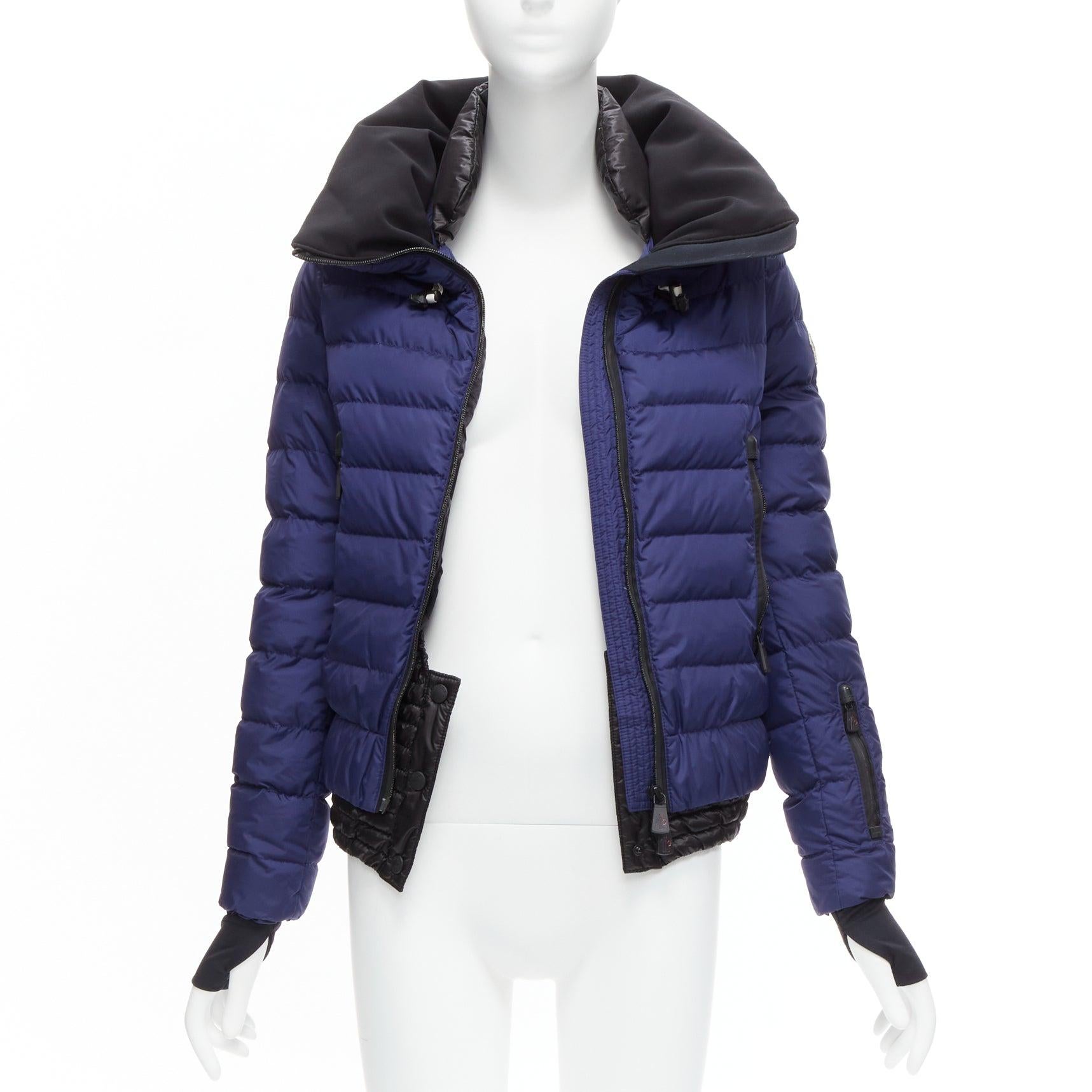 MONCLER GRENOBLE Vonne Giubbotto navy blue black down puffer jacket US00 XXS In Excellent Condition In Hong Kong, NT