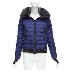 Used MONCLER GRENOBLE Vonne Giubbotto navy blue black down puffer jacket US00 XXS