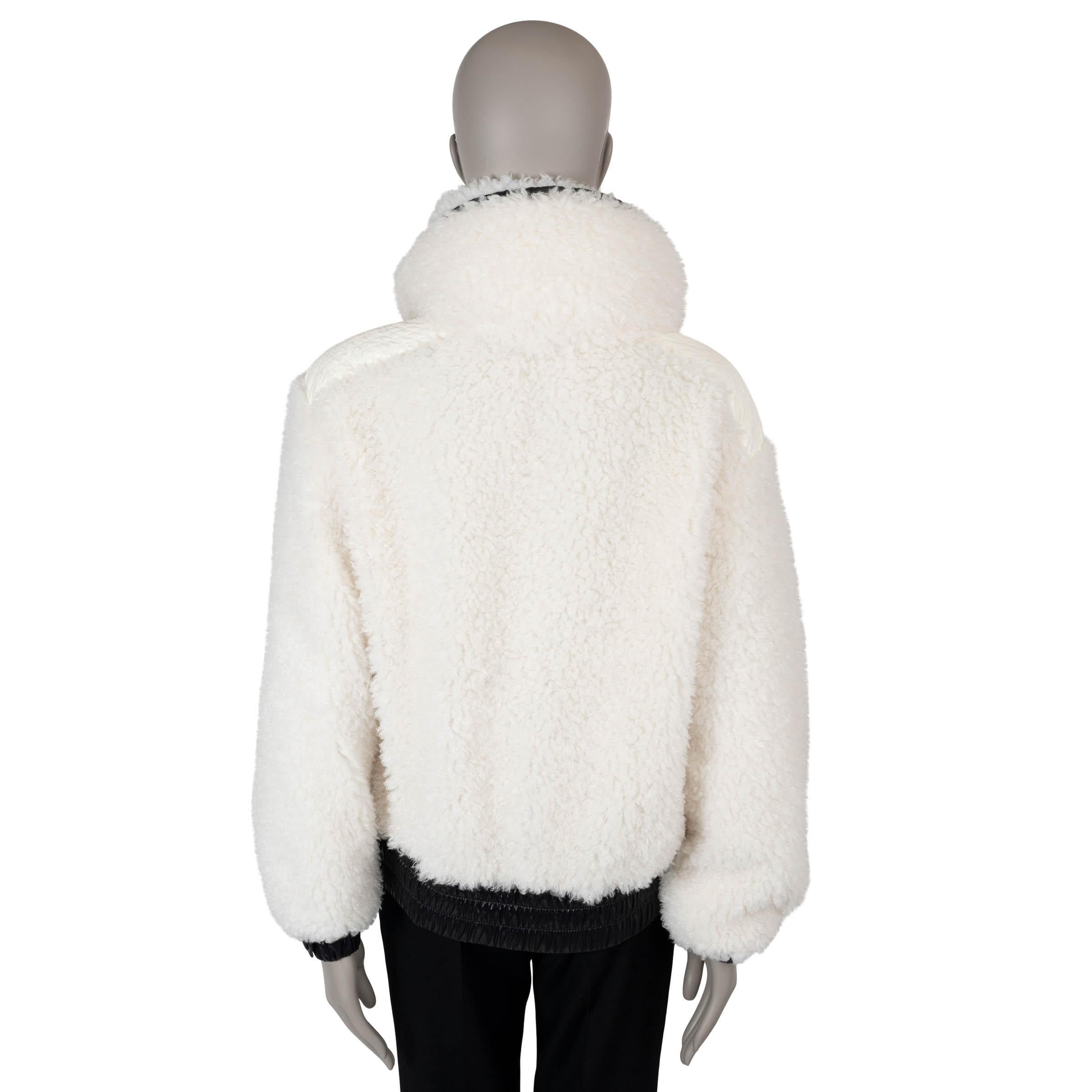 MONCLER GRENOBLE weiß 2021 FAUX FUR TEDDY FLEECE Jacke M (Grau)