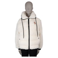 MONCLER GRENOBLE white 2021 FAUX FUR TEDDY FLEECE Jacket M