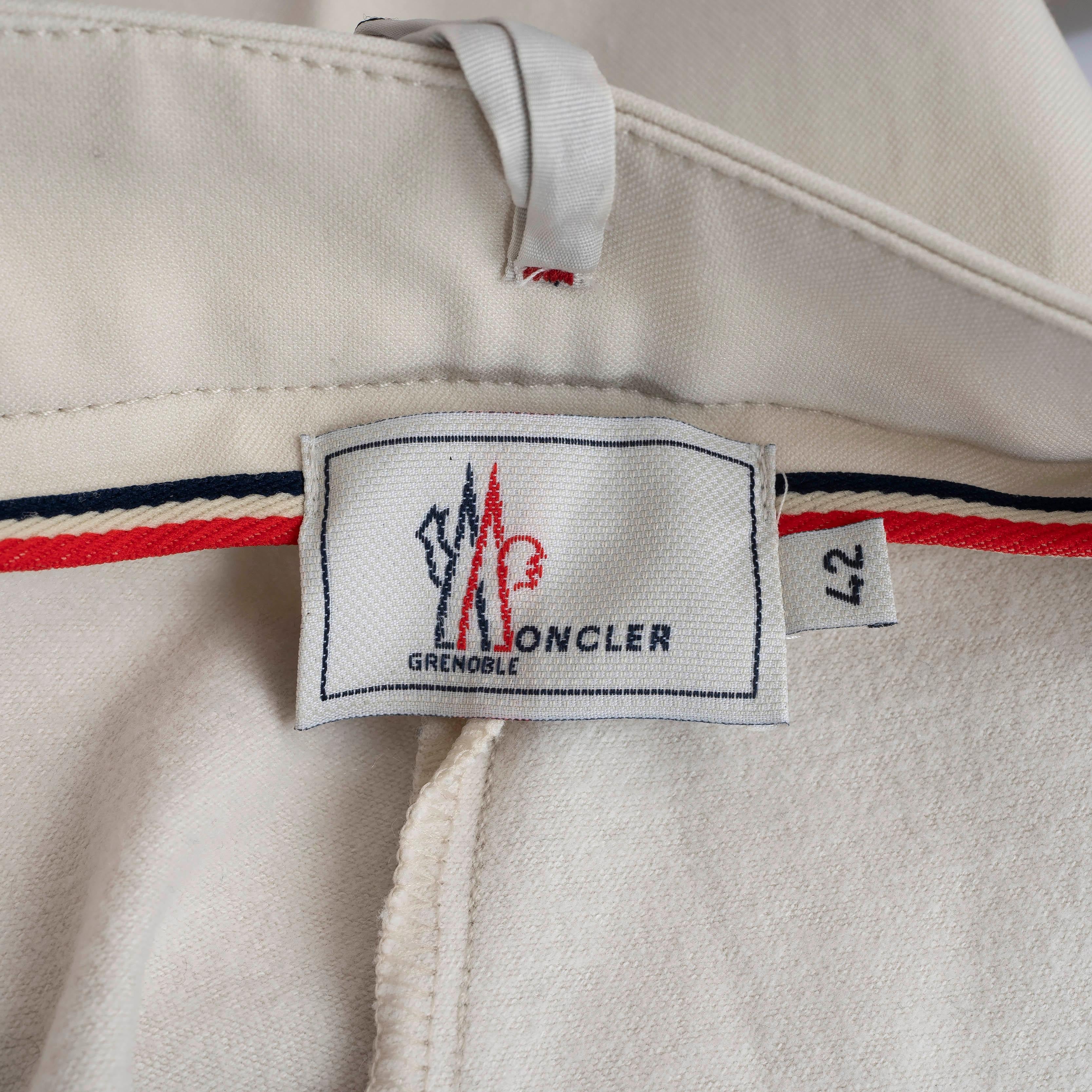 MONCLER GRENOBLE nylon blanco SPORTIVO STIRRUP PANTALÓN ESQUÍ 42 M en venta 1