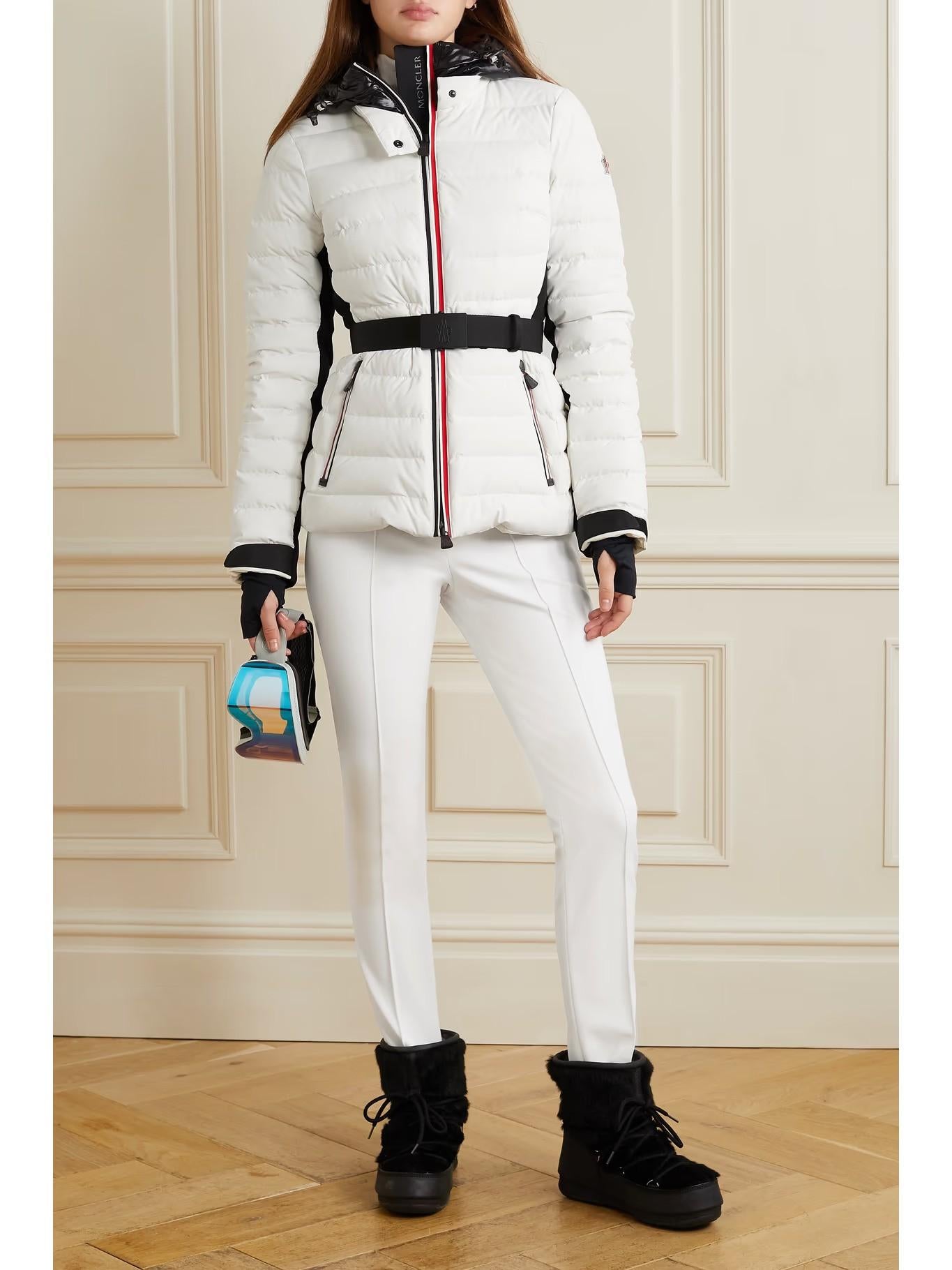 MONCLER GRENOBLE nylon blanco SPORTIVO STIRRUP PANTALÓN ESQUÍ 42 M en venta 2