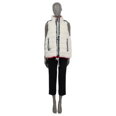 MONCLER GRENOBLE white SHEARLING FUR PADDED DOWN Vest Jacket L