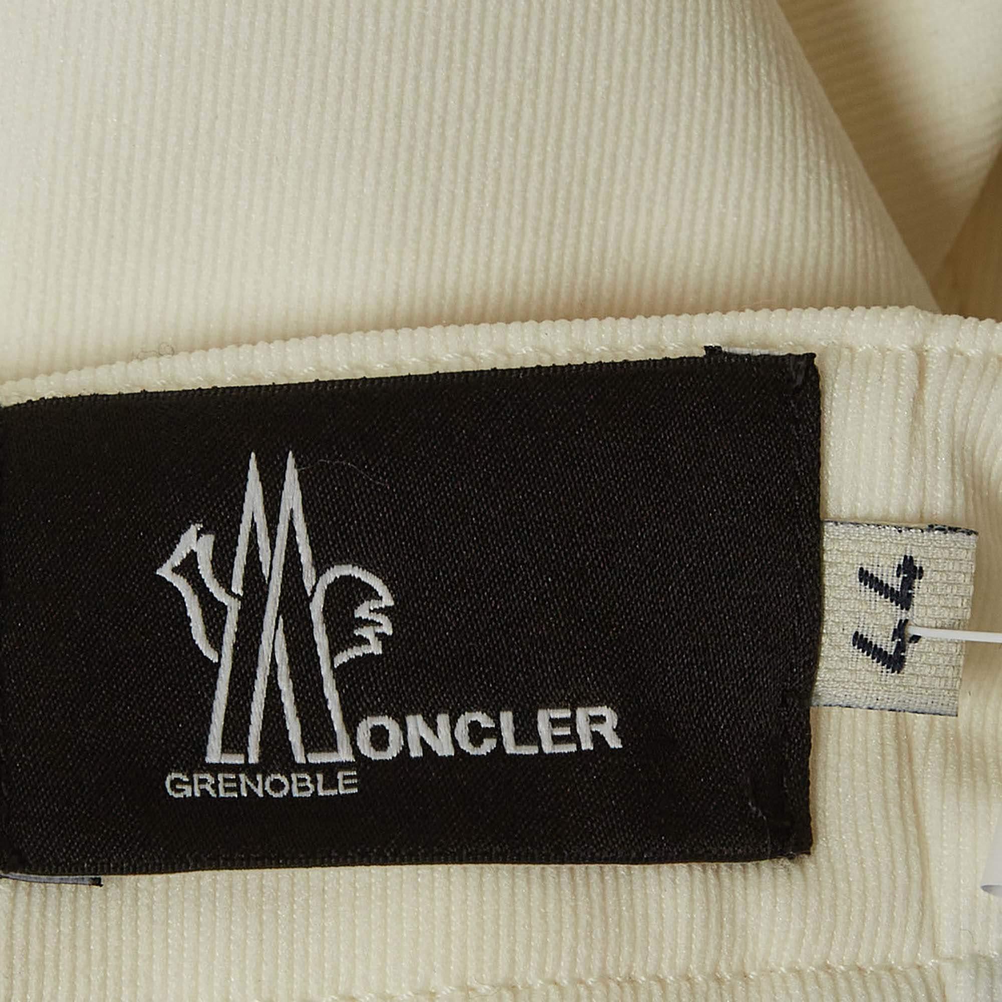 Moncler Grenoble - Pantalon de ski à étriers en jersey technique blanc M Neuf - En vente à Dubai, Al Qouz 2