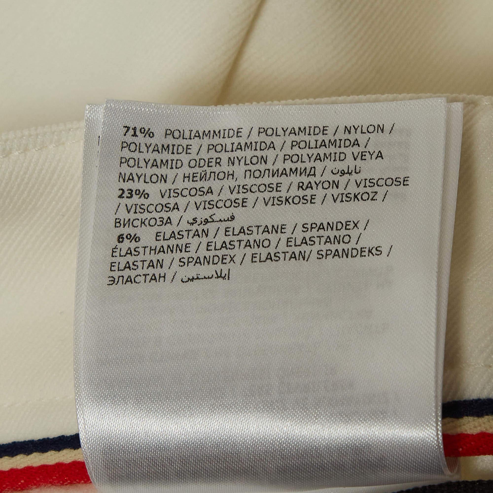 Moncler Grenoble - Pantalon de ski à étriers en jersey technique blanc M en vente 1