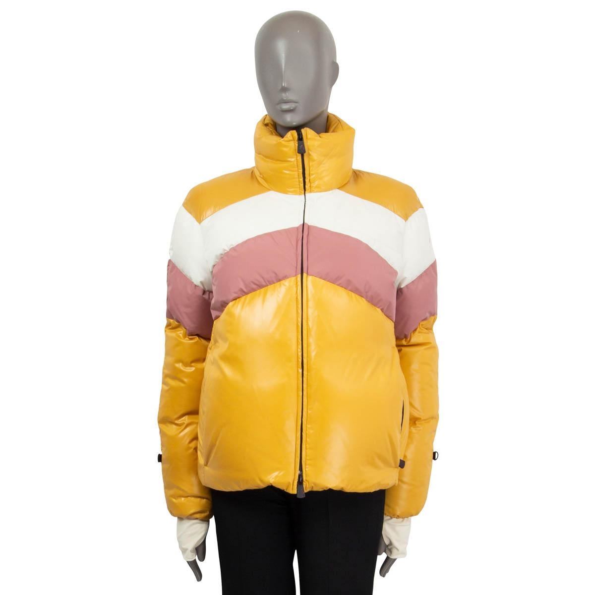MONCLER GRENOBLE jaune blanc rose LAMAR PUFFER DOWN Jacket 3 M Excellent état - En vente à Zürich, CH