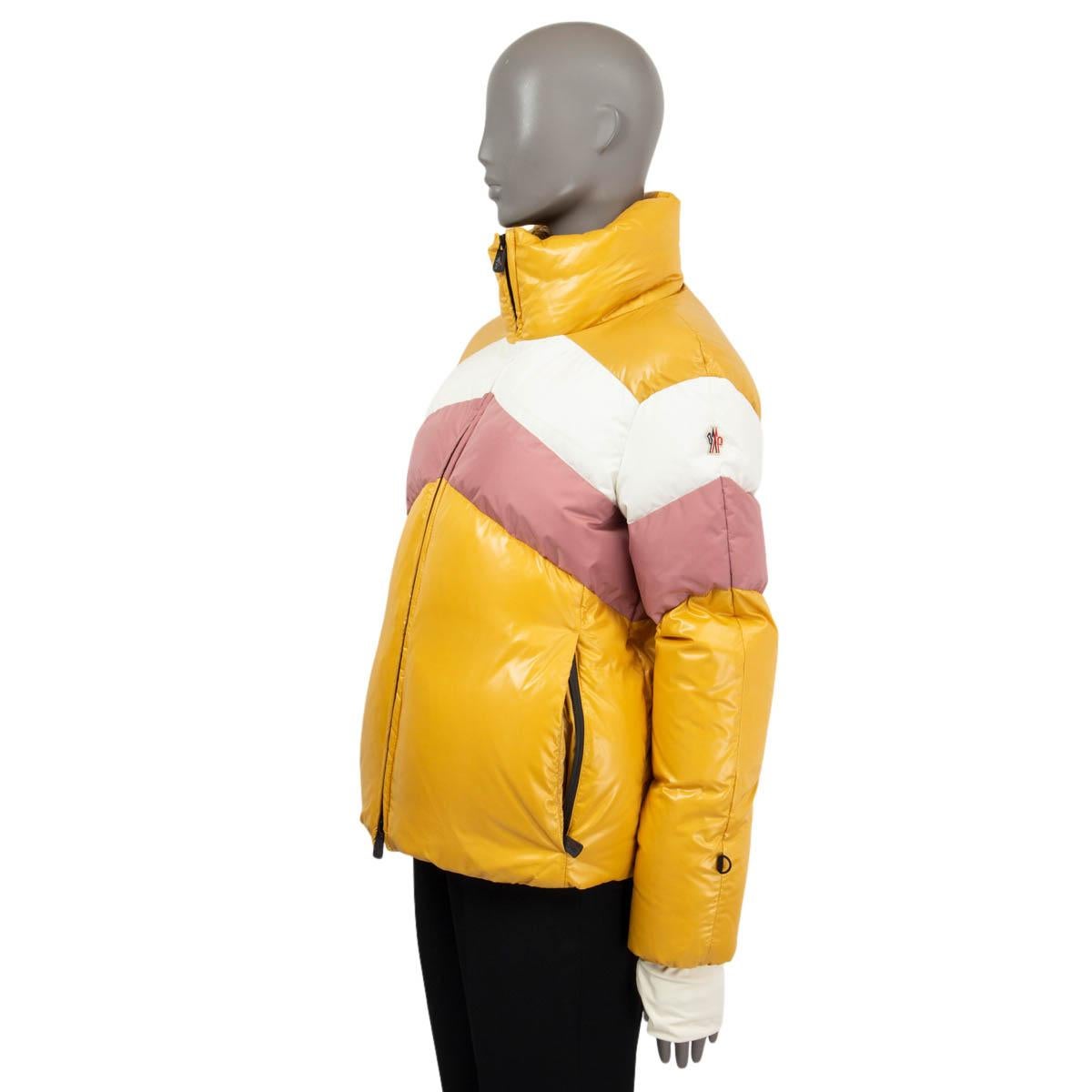 MONCLER GRENOBLE jaune blanc rose LAMAR PUFFER DOWN Jacket 3 M Pour femmes en vente