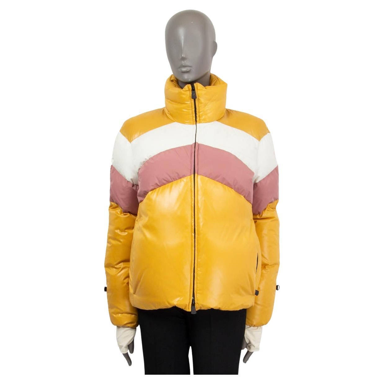 MONCLER GRENOBLE yellow white pink LAMAR PUFFER DOWN Jacket 3 M For Sale