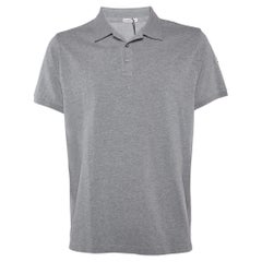 Moncler Grey Cotton Pique Polo T-Shirt XXL
