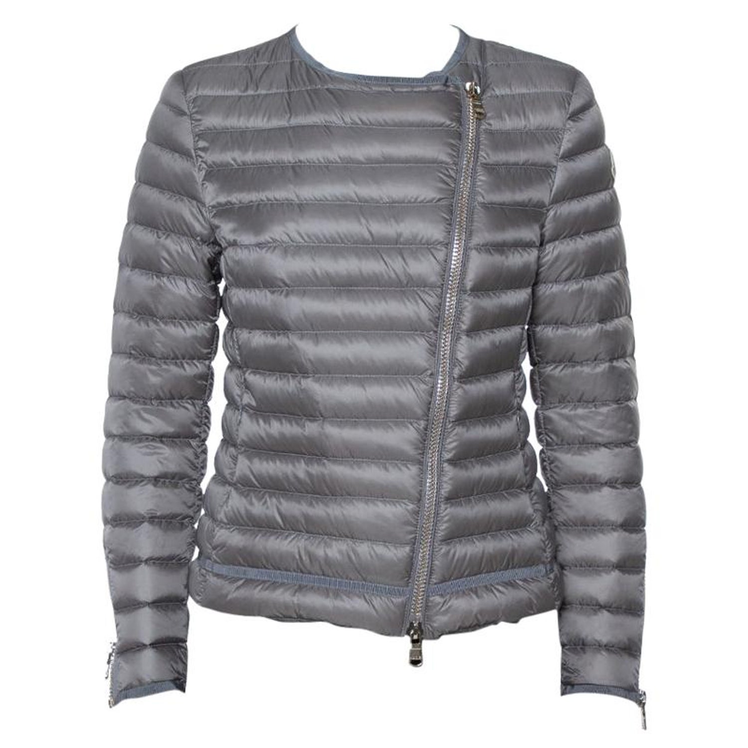 Moncler Grey Down Quilted Amey Jacket M at 1stDibs