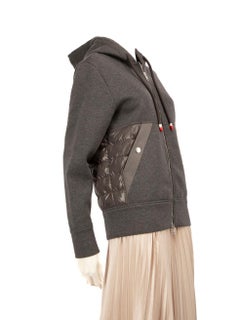 Moncler Grey Hooded Zip Maglia Cardigan Size M
