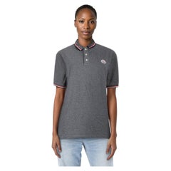Moncler Grey Logo Patch Polo Top Size S