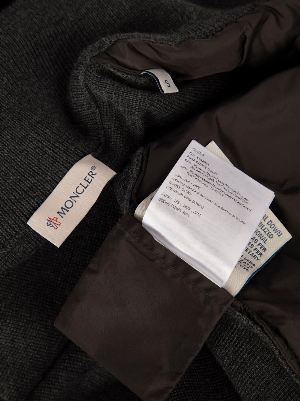 Moncler Grey Maglione Tricot Cardigan Size M For Sale 1