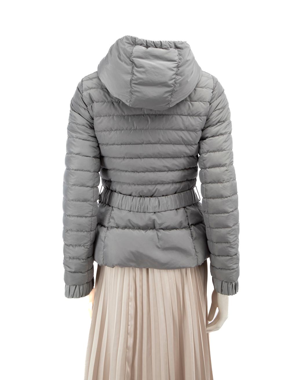 Gray Moncler Grey Quilted Puffer Coat Size S For Sale