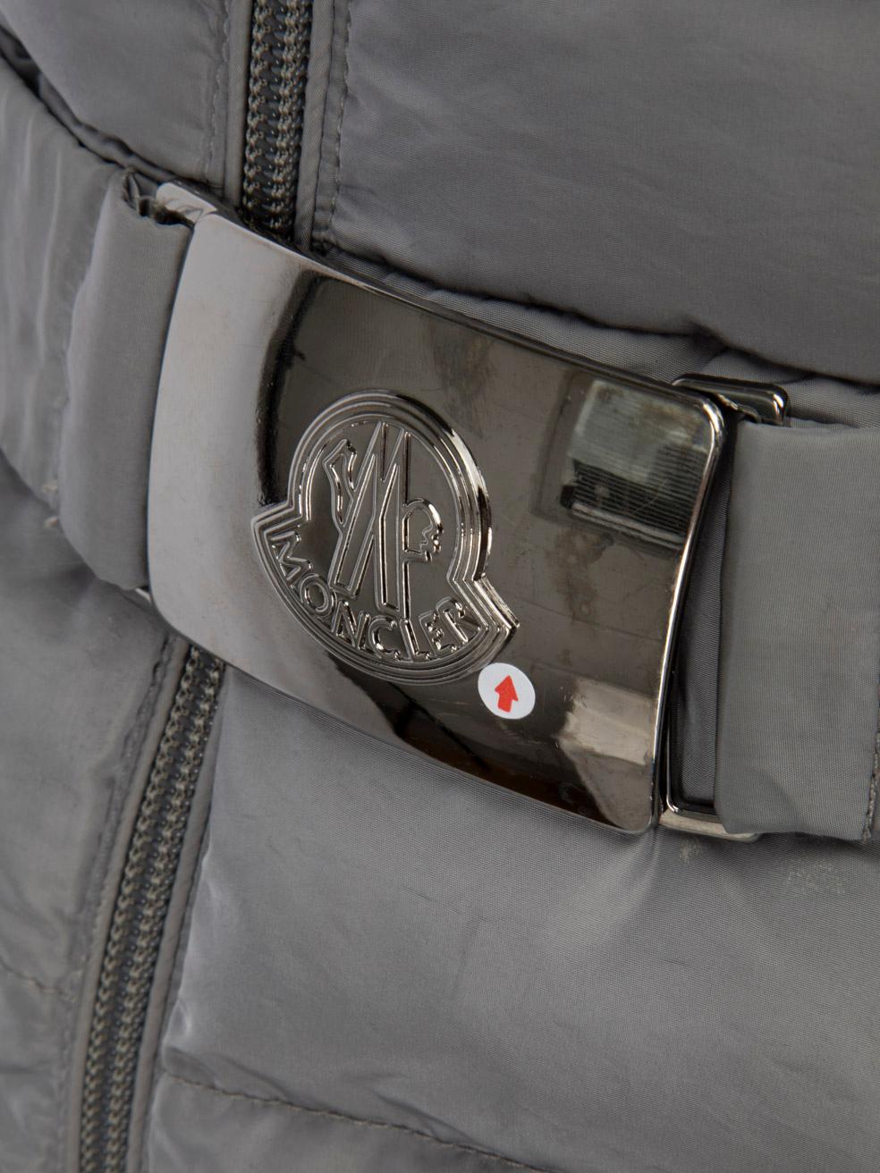 Moncler Grey Quilted Puffer Coat Size S For Sale 4