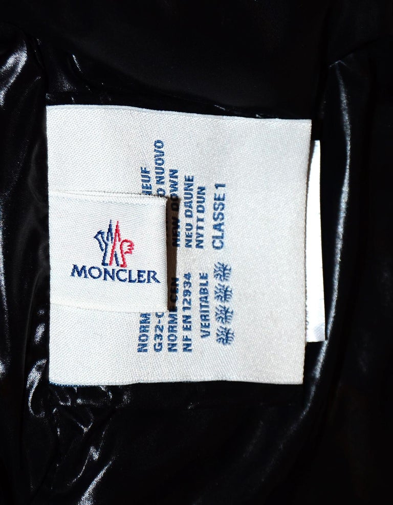 Moncler Grey Ratel Astrakhan Print Zip Front Puffer Jacket Sz 1/Small ...