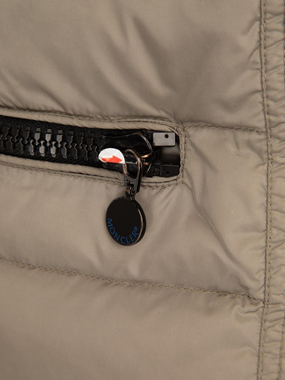 Moncler manteau gris à col en peau de mouton, taille XL en vente 4