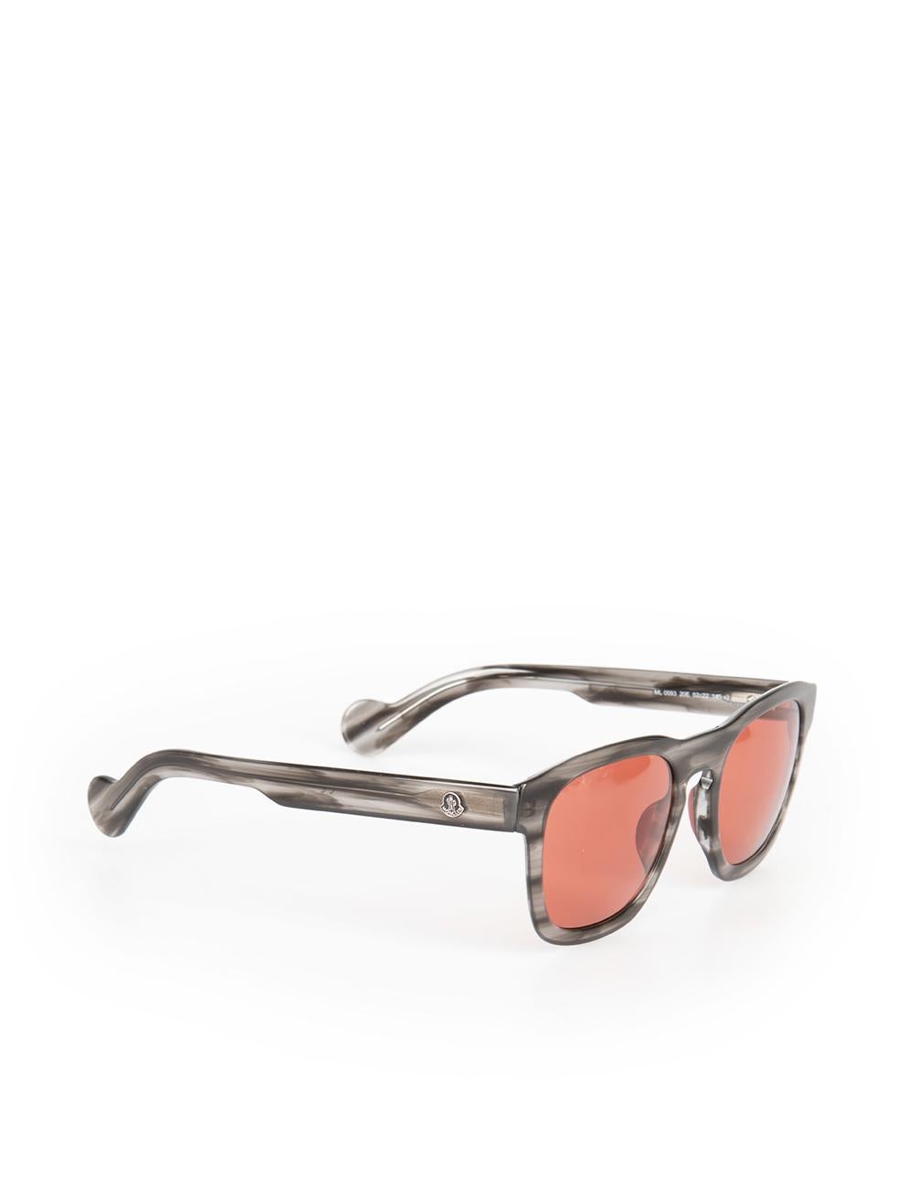Gray Moncler Grey Striped Pink Tinted Sunglasses