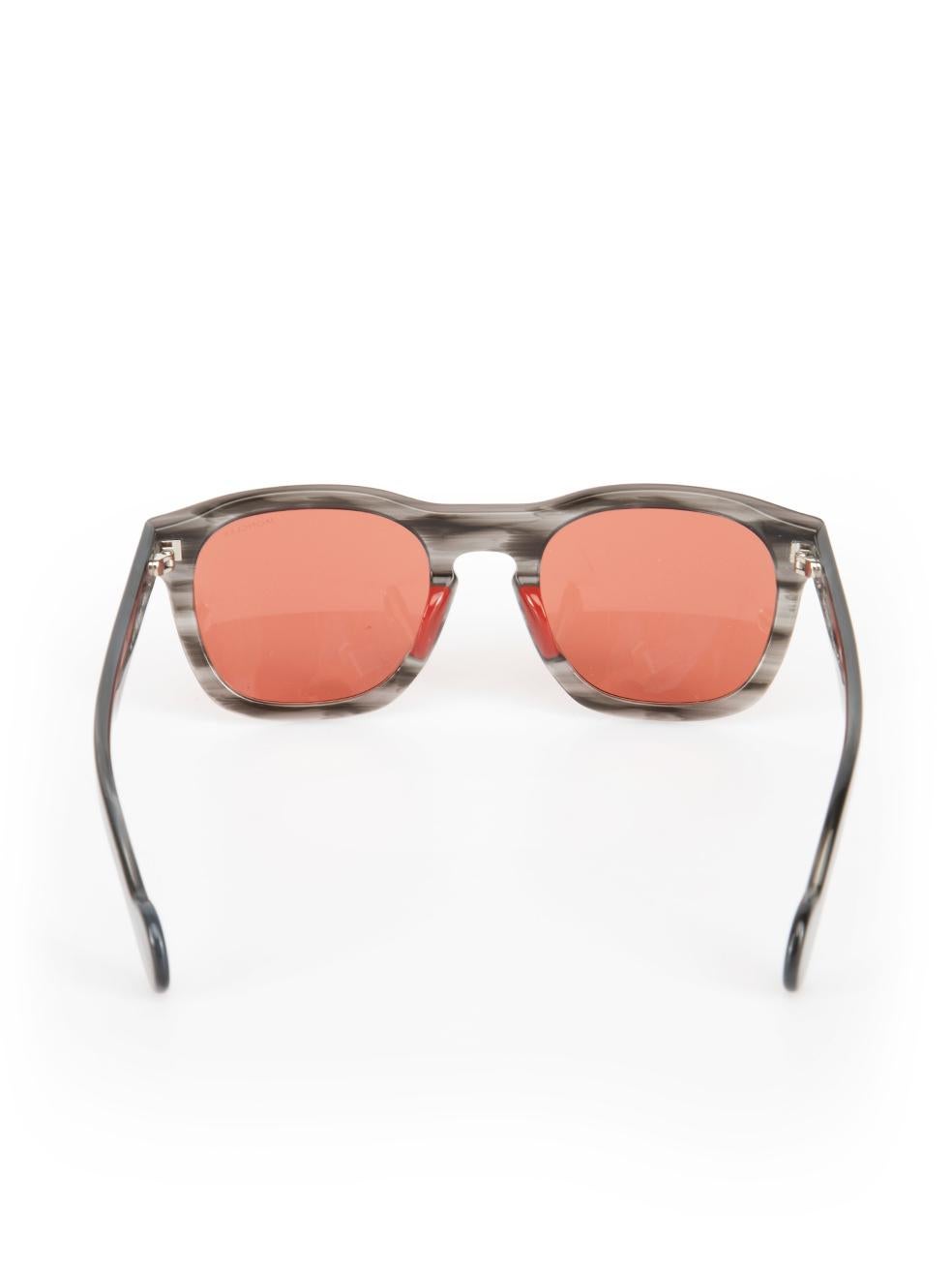 Moncler Grey Striped Pink Tinted Sunglasses In New Condition In London, GB