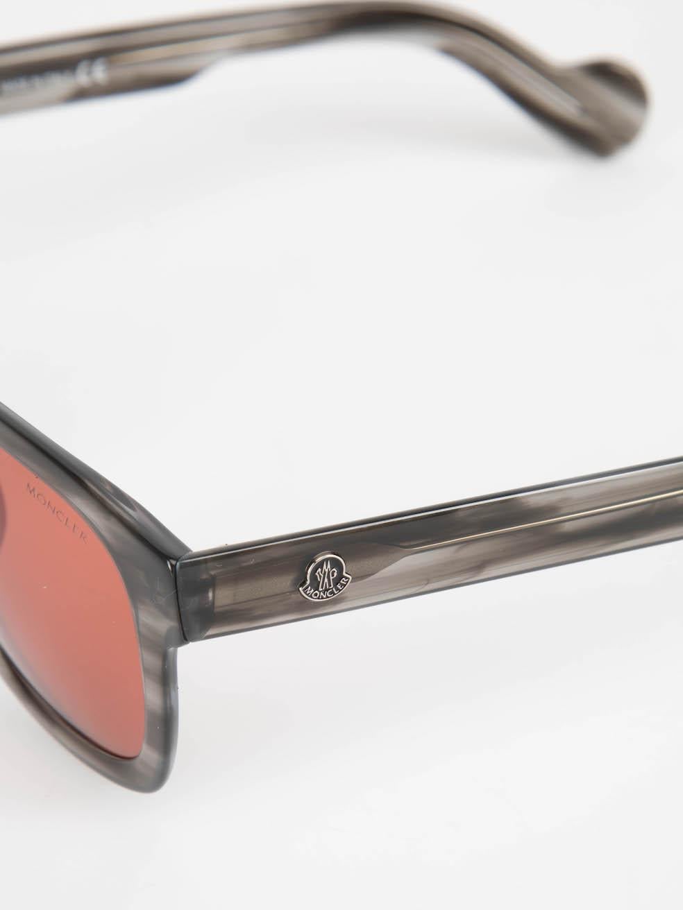 Moncler Grey Striped Pink Tinted Sunglasses 1