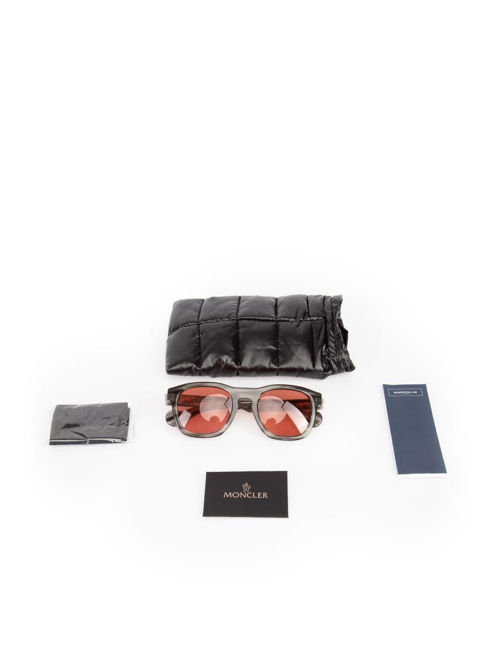 Moncler Grey Striped Pink Tinted Sunglasses 3