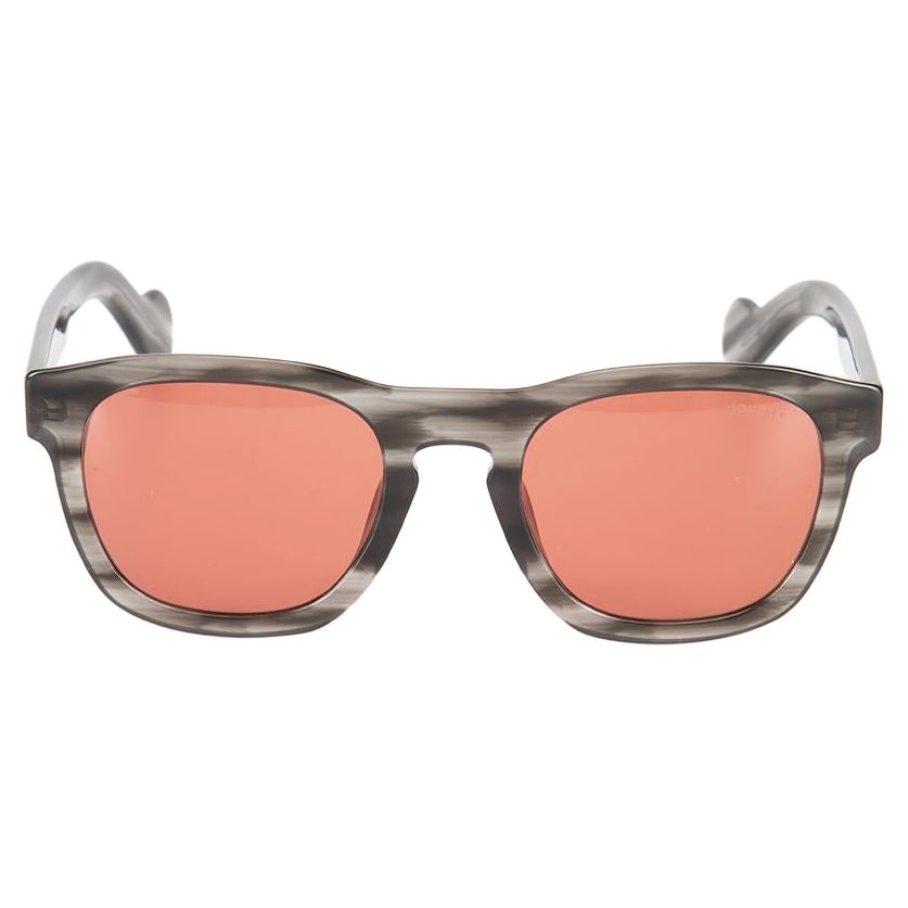 Moncler Grey Striped Pink Tinted Sunglasses