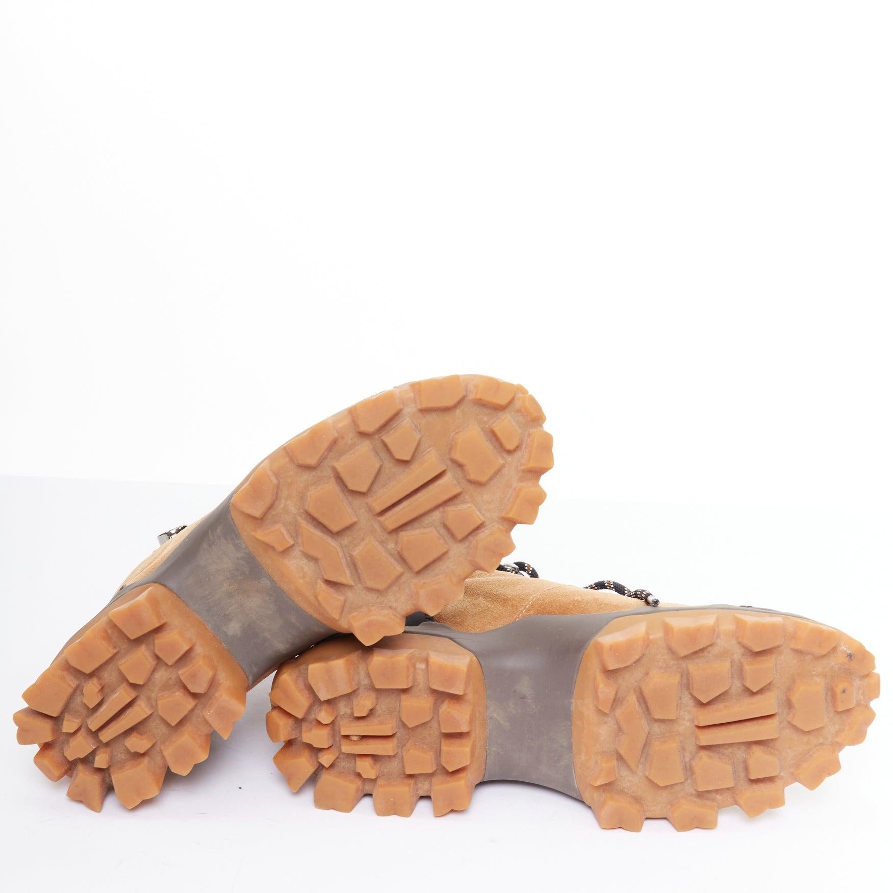 MONCLER Helis botines de senderismo negros de piel marrón EU37 en venta 5