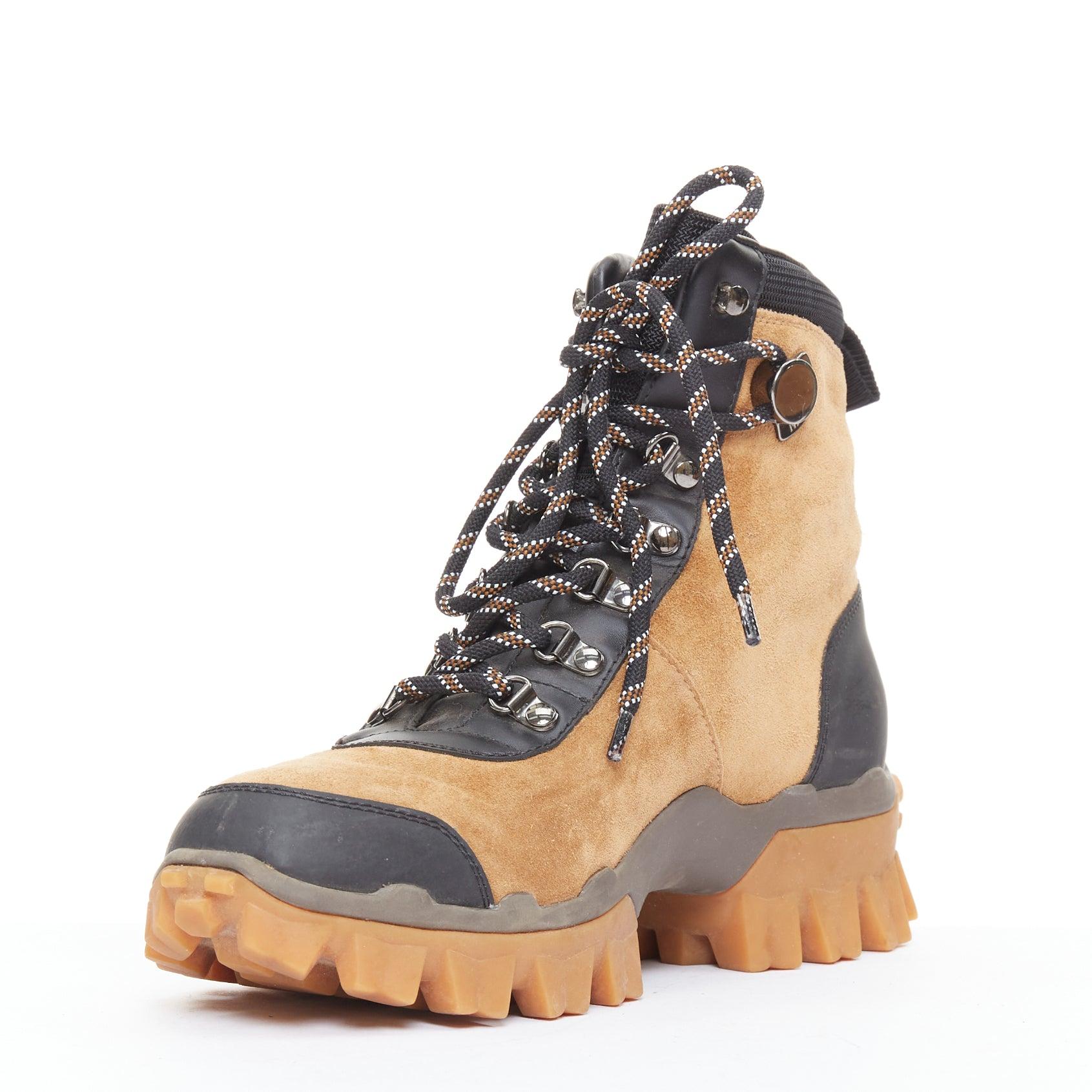 MONCLER Helis botines de senderismo negros de piel marrón EU37 en Bastante bueno estado para la venta en Hong Kong, NT