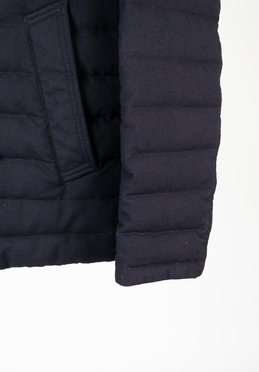 Men's Moncler hooded Roux blue down light jacket for men, Size 2 (M), S623  For Sale