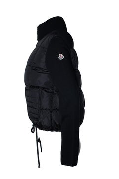 Moncler, hybrid padded cardigan in black
