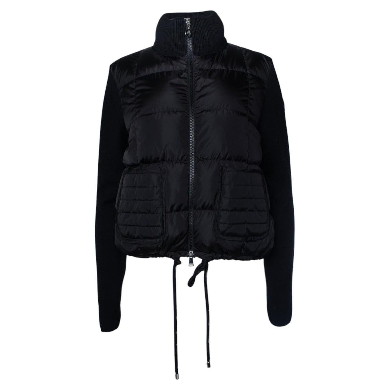 Moncler, hybrid padded cardigan in black