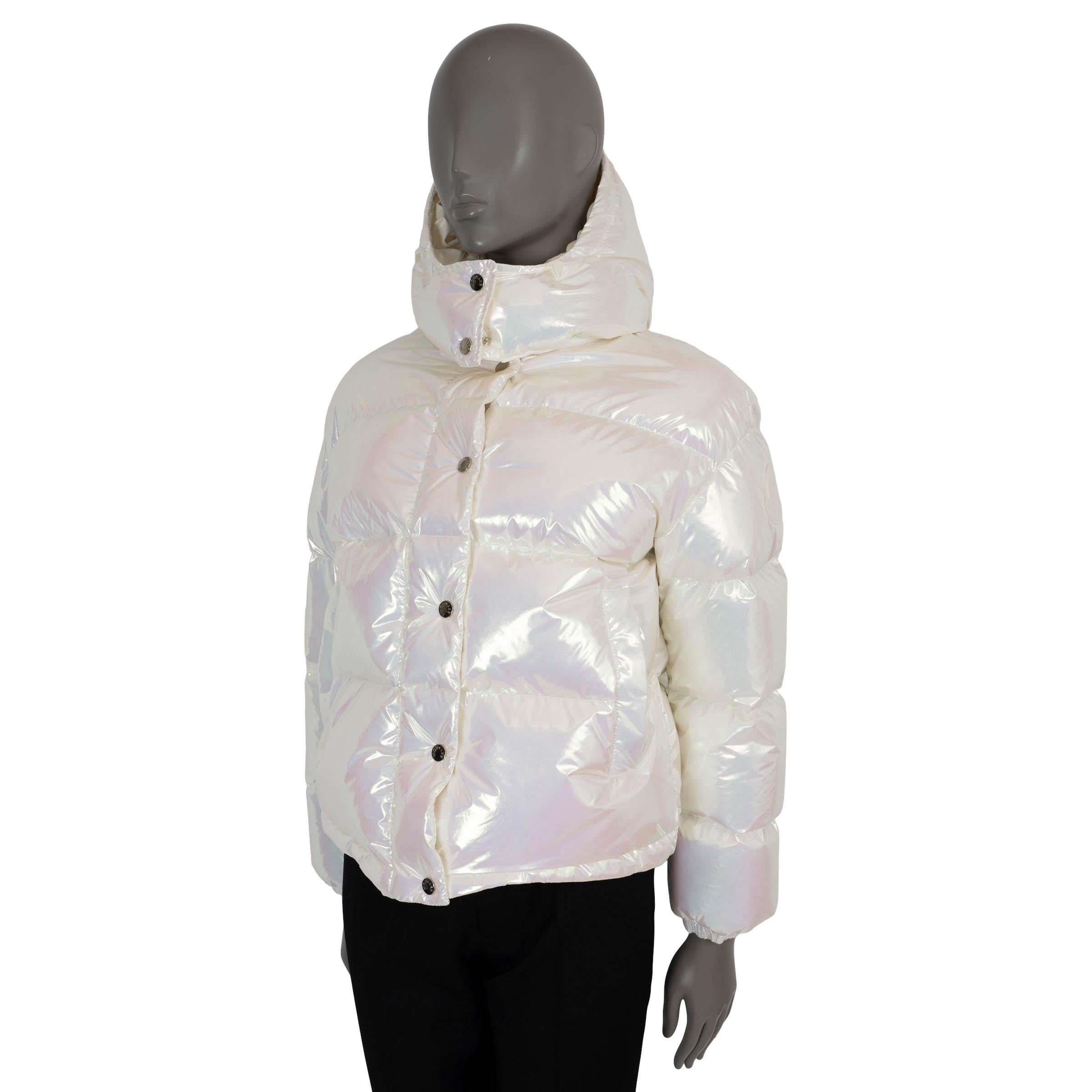 MONCLER schillernde weiße Nylonjacke 2020 DAOS DOWN PUFFER Jacke 1 S (Grau)