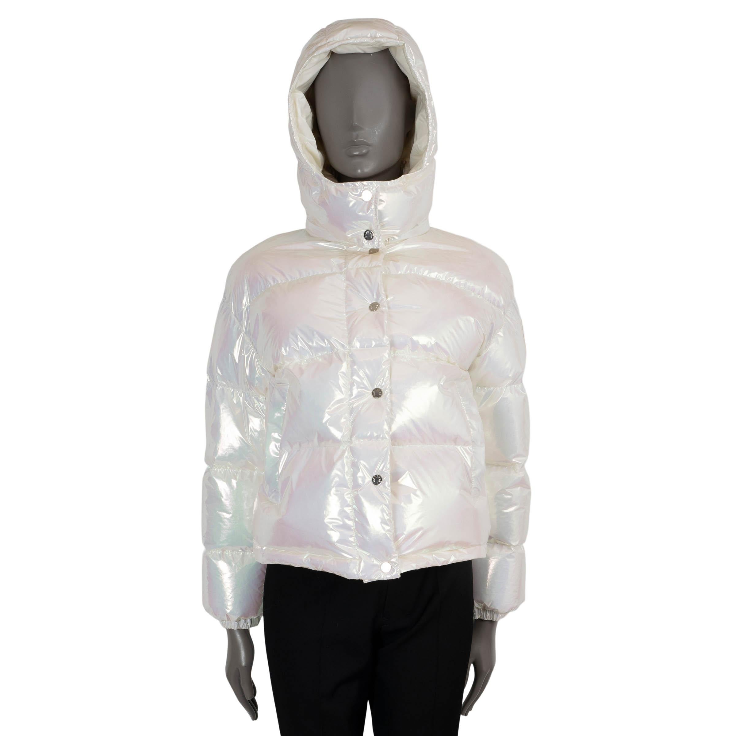 MONCLER schillernde weiße Nylonjacke 2020 DAOS DOWN PUFFER Jacke 1 S Damen