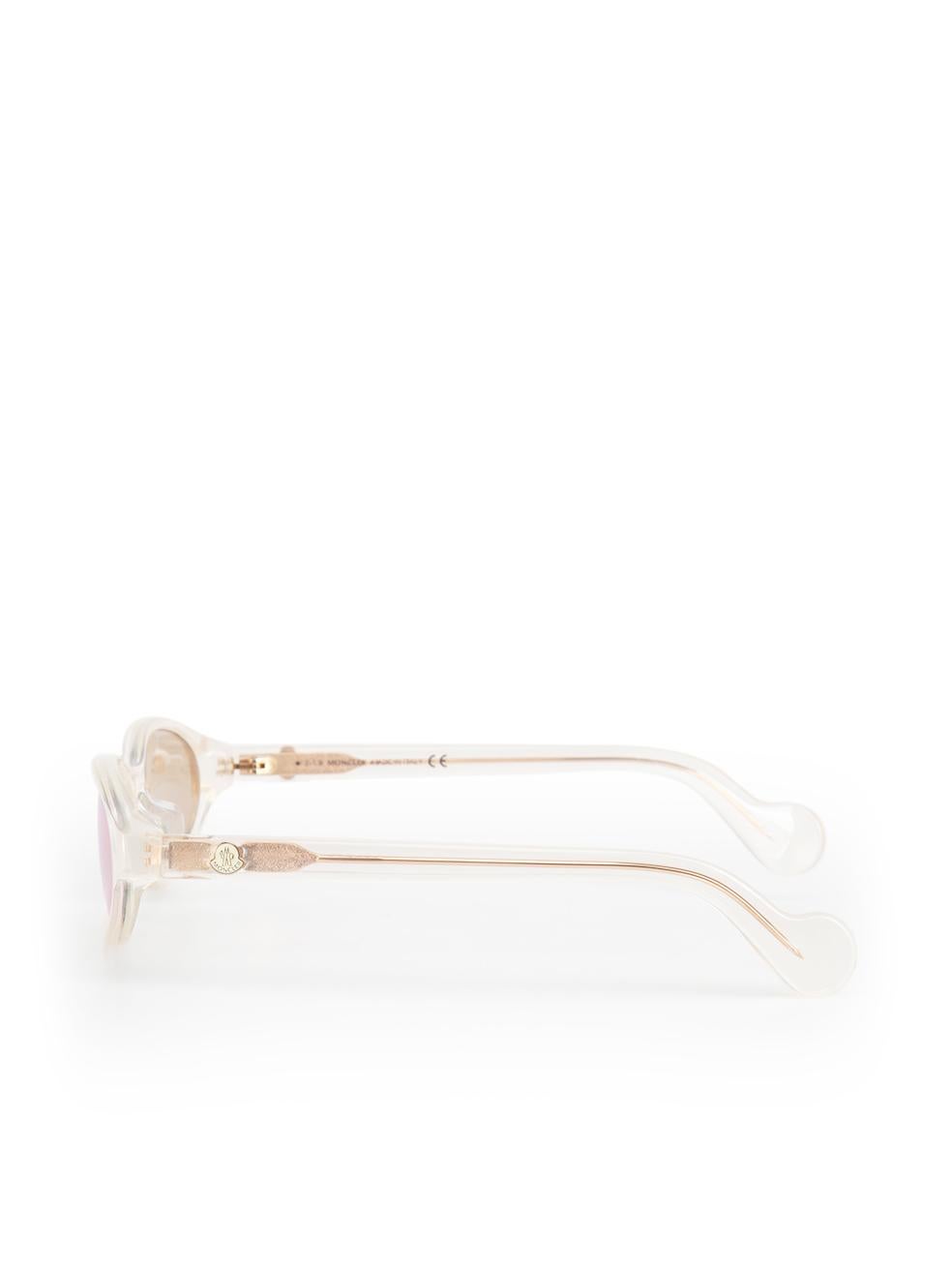 Women's Moncler Ivory Transparent Oval Sunglasses