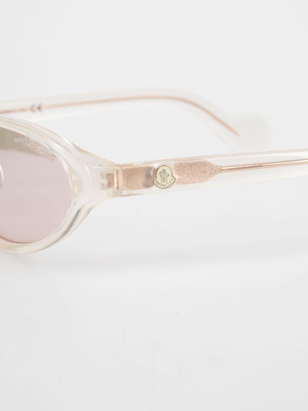 Moncler Ivory Transparent Oval Sunglasses 1