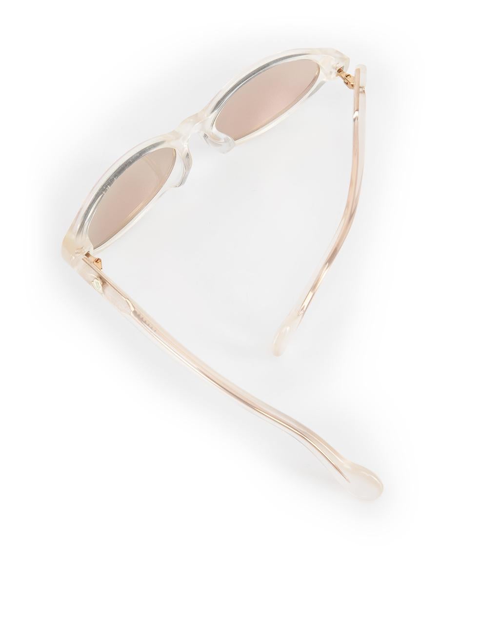 Moncler Ivory Transparent Oval Sunglasses 2