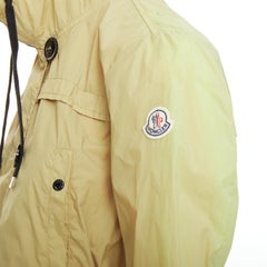 MONCLER Josette beige nylon cream logo black buttons flare windbreaker Sz.1 S