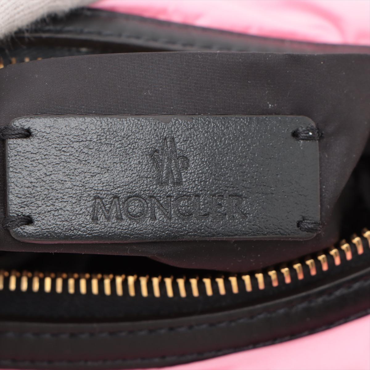 Moncler Keoni Bolsa de hombro Duffle de nylon y piel Rosa x Negro en venta 6