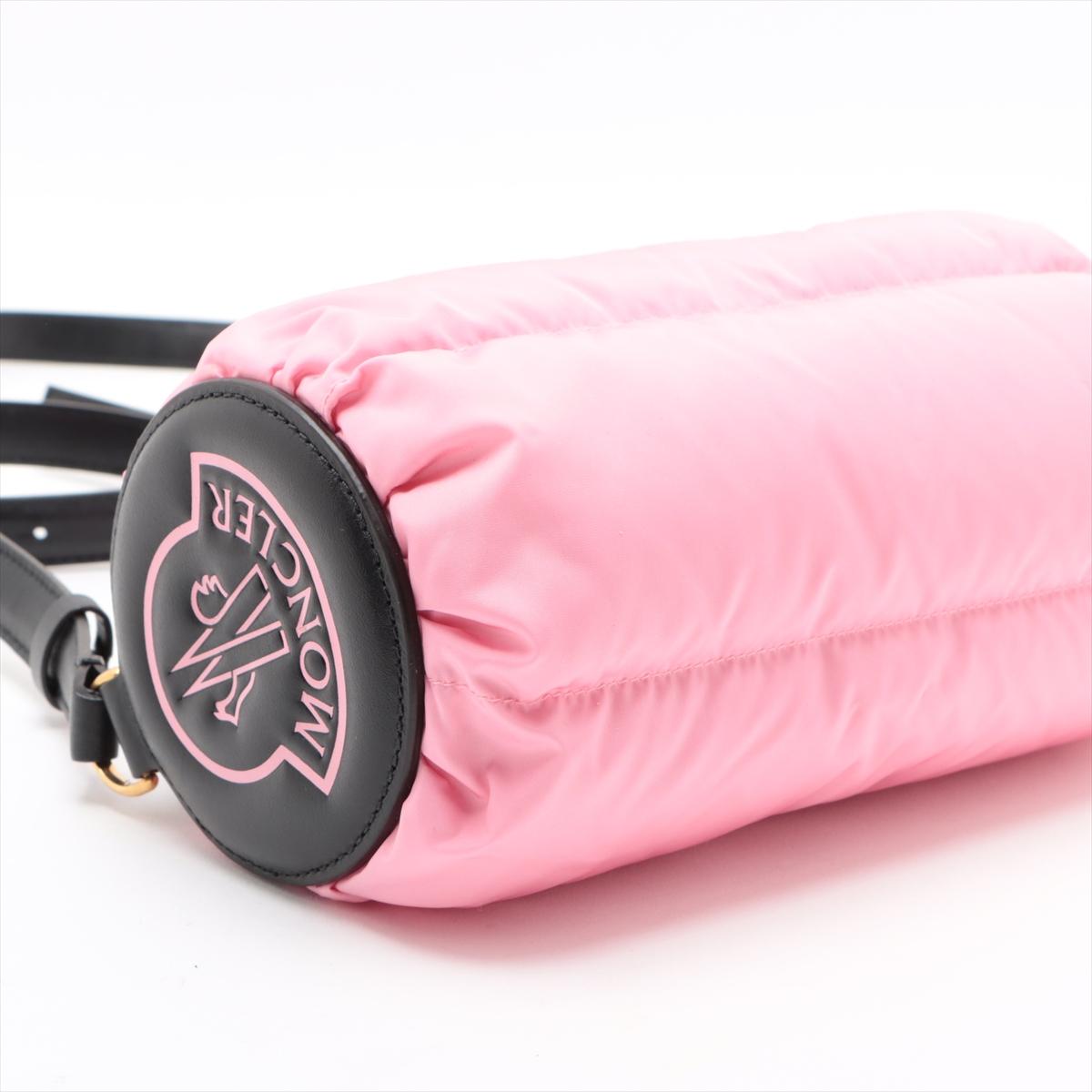 Moncler Keoni Bolsa de hombro Duffle de nylon y piel Rosa x Negro en venta 1